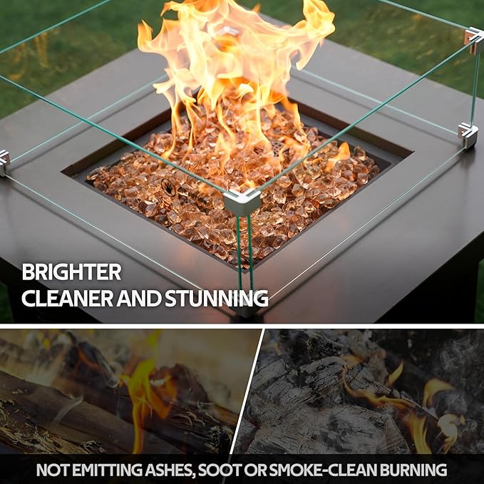 Mr. Fireglass 1/2-Inch Polygon Fire Glass for Fireplace Fire Pit & Lanscaping, 10 Pounds High Luster Elegant Gold