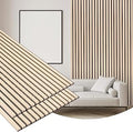 Gaahing 2 Pack Wood Finish Accent Wall Panels, 3D Slat Acoustic Paneling for Recording Studio, Office, Living Room Interior Decoration (Natural Oak, 48"L x 24"W)