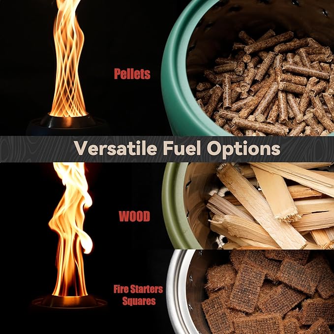 ONLYFIRE OUTDOOR LIVING 12" Tabletop Fireplace with Carrying Bag, Portable Fire Pit for Camping RV Tailgating Patio Backyard Bonfire, Smokeless Camp Stove, Stainless Steel, #FP054 Blue