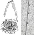 Blulu 100 PCS Manganese Steel Cable Clips for Stucco Surfaces Stucco Hooks for Coaxial Electrical Cable Drywall Clips Push in Masonry Anchors for Running Wire on The Exterior of Homes