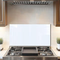 DAIFURONGE Tempered Glass Backsplash for Kitchen, Black and White Art Stove Backsplash Protector - Easy to Clean Wall Decor (White, 30"x16"(76.2x40.64cm))