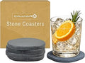 Stone Coasters Slate Set of 4, Absorbent Diatomaceous Earth Coasters for Drinks, Small Plant Coaster, Modern Gray Home Decor, Birthday Gift for Him, Fast Absorbing Diatomite Coaster, Stone Coasters
