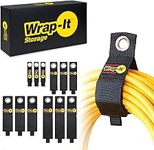 Heavy-Duty Wrap-It Storage Straps (Assorted 12 Pack) - Hanging Extension Cord Organizer for Cable Management and Storage on Garage Wall, RV Gadgets and Appliances