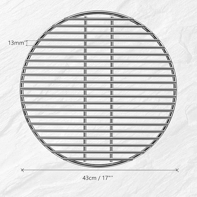 onlyfire Stainless Steel High Heat Charcoal Fire Grate for X-Large Big Green Egg, Weber 22 Inch Charcoal Grills -17 Inch