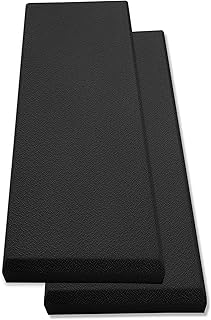 Acoustic Panel Black | Fiberglass 2-pack | Professional sound absorbing Panel | Decorative sound proof panel | acoustic wall panel (36x13x2 in) - Black