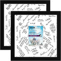 Americanflat 14x14 Wedding Signature Frame - Set of 2 - Use as 5x7 Frame with Mat or Display 14x14 Photos Without Mat - Signature Collection - Autograph Frames with Shatter-Resistant Glass - Black
