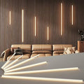 LED Recessed Lighting Kit for Wall Panels - GloryAir 6pcs Adhesive Wall Strip Lights for Interior Wall Decor, 3000K Touchable Switch Lamp for Wood Slat, Wall Accent Acoustic Panels, Kitchen Home stair