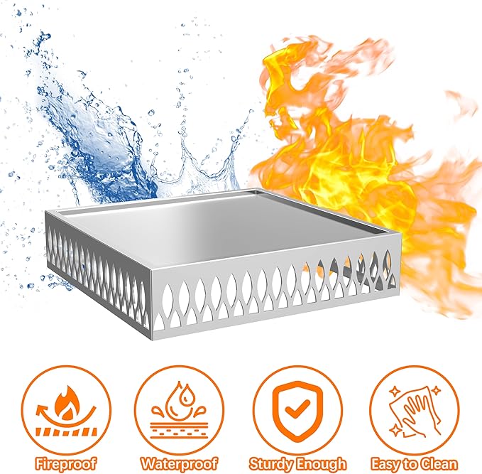 Stainless Steel Fire Pit Base for Surface Protection, X22 (23.6 Inch) Metal Fire Pit Mat, Heavy Duty Accessory for Solo Stove, Deck Protector with Air Vents for Indoor Outdoor Use