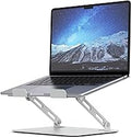SOUNDANCE Laptop Stand for Desk with Stable Heavy Base, Adjustable Height Multi-Angle, Ergonomic Metal Riser Holder, Foldable Mount Elevator, Compatible with 10 to 15.6 Inches PC Computer, Silver