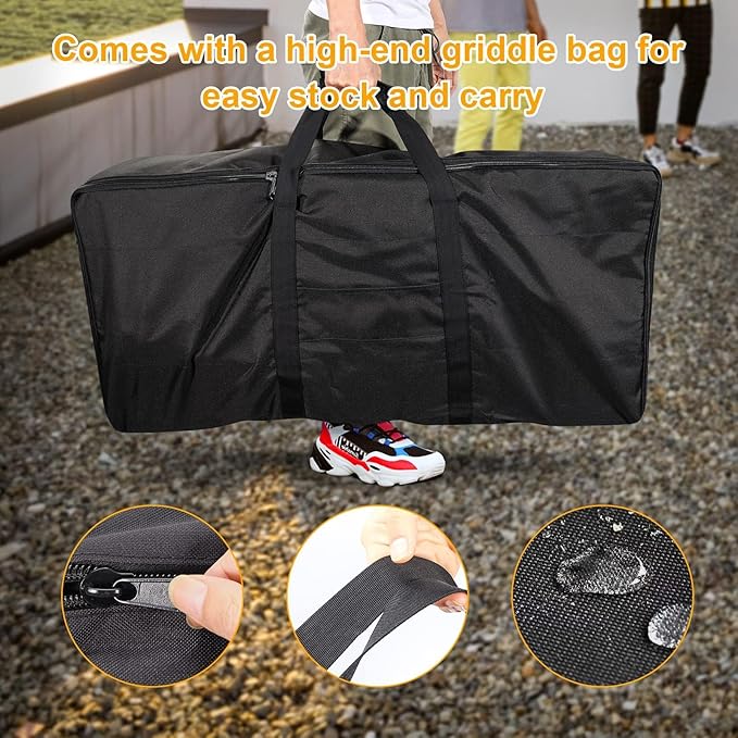 14'' x 32'' Professional Flat Top Steel Griddle for Camp Chef Griddle Plate for Camp Chef EX60LW EX60P EX60PP EX60P EX60B EX280LW DB60D YK60LW YK60LWC12 EX90LWB Stoves with Carry Bag
