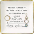 Topthink Happy Retirement Gifts for Women-Retirement Party Present for Retirees Appreciation-May You Be Proud Of the Work You Have Done-Ceramic Jewelry Tray Trinket Plate Ring Dish With Gift Box