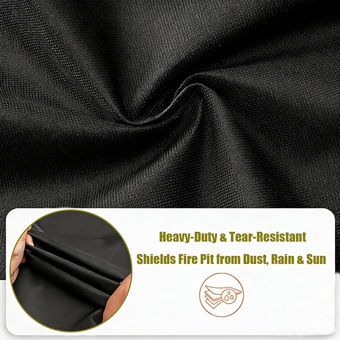Fire Pits Cover for TMWINGS, 28 inch Waterproof Outdoor Fire Pit Stove Cover for Round Firepit Bowl Roating Table and BBQ Grill-28"D x 18"H