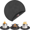 DocSafe 38" Round Fire Pit Mat for Solo Stove Accessories, 4-Layer Fireproof Under Grill Mat Heat Insulated Indoor Fireplace Pad Protector for Decks, Patios,Reusable Oil-Proof and Waterproof, Black