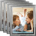 Calenzana 4 Pack 8x10 Picture Frames, Sparkle Glass Photo Frame 8 by 10 Set for Tabletop, Horizontal or Vertical Display