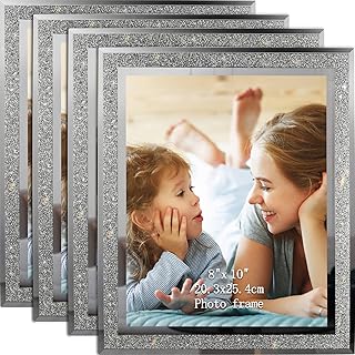 Calenzana 4 Pack 8x10 Picture Frames, Sparkle Glass Photo Frame 8 by 10 Set for Tabletop, Horizontal or Vertical Display