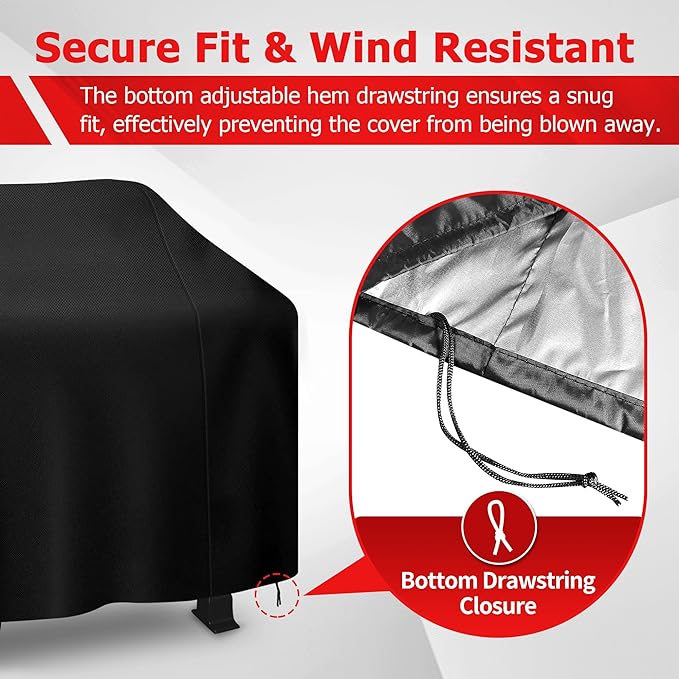 iCOVER Grill Cover, 55 inch BBQ Grill Cover for Outdoor Grill, Anti-UV & Fade Resistant Gas Grill Cover, Waterproof Barbecue Grill Covers for Weber, Char-Broil, Nexgrill and More, Black