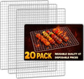 Grill Topper, Disposable Grill Grates, 20Pcs 11.8X15.7 Inch Baking Rack Replacement, BBQ Accessories for Outdoor Smoker Grills