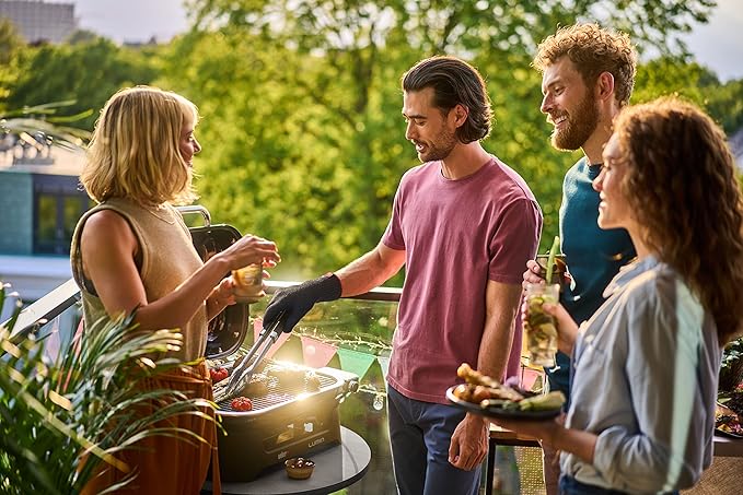Weber Lumin Compact Electric Grill, Black, with Lumin Compact Stand