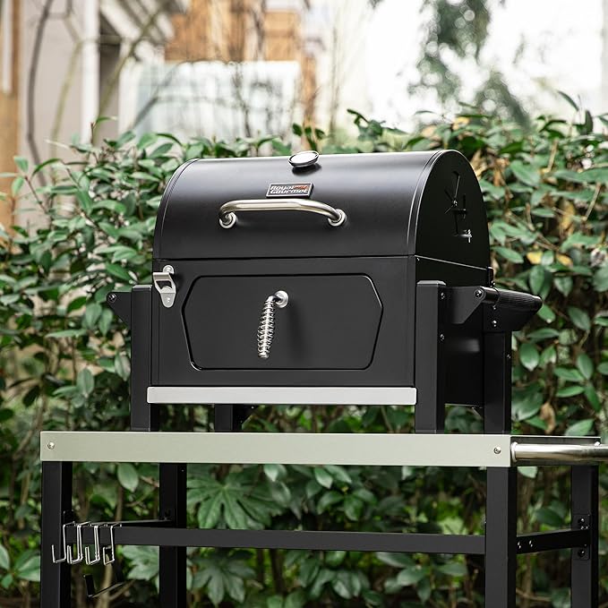 Royal Gourmet CD1519 Portable Charcoal Grill with Warming Rack, Tabletop Charcoal Grill with 303 Sq. In Cooking Area for Outdoor Camping and Picnic Grilling, Black
