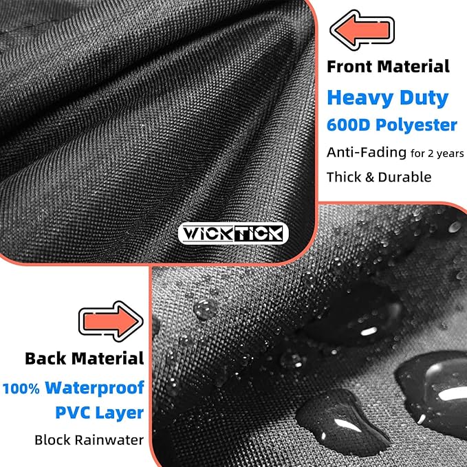WICKTICK Square Gas Fire Pit Cover 30 x 30 x 25 Inch, Waterproof & 600D Heavy Duty Fire Table Cover, Compatible with Ciays, Xbeauty, BALI OUTDOORS and more 28x28, 30x30 Inch Patio Propane Firepits