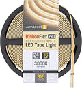 Armacost Lighting RibbonFlex Pro 24V White COB LED Strip Light Tape 3000K, 315 Lumens/Ft, 5M 172230