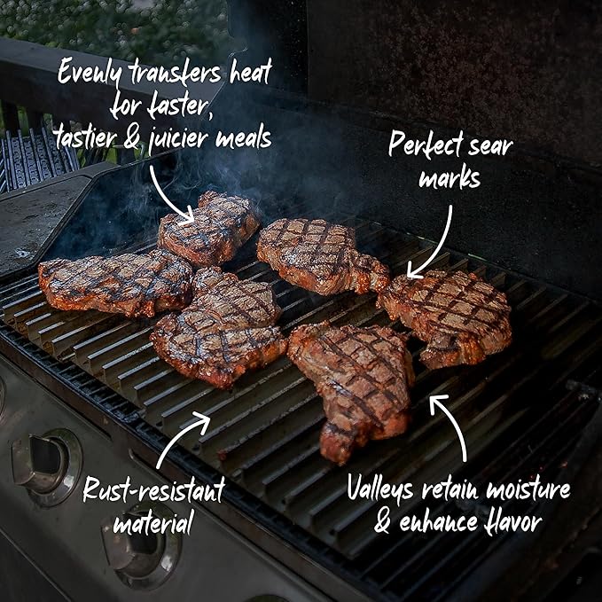 GrillGrate Flavor Zone | Universal Grill Accessory for Gas Grills, Pellet Grills, or Charcoal Grills | Hard Anodized Aluminum | 15 for Any Grill