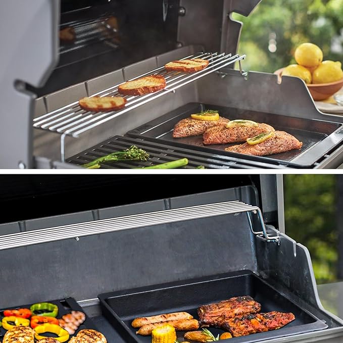 69866 Warming Rack for Weber Spirit I II 200 Series Replacement Part GS4 E210 S210 E220 S220 Gas Grills with Front-mounted Control Panels (2013+) 67026 Stainless Steel Grill Upper Rack BBQ Accessory