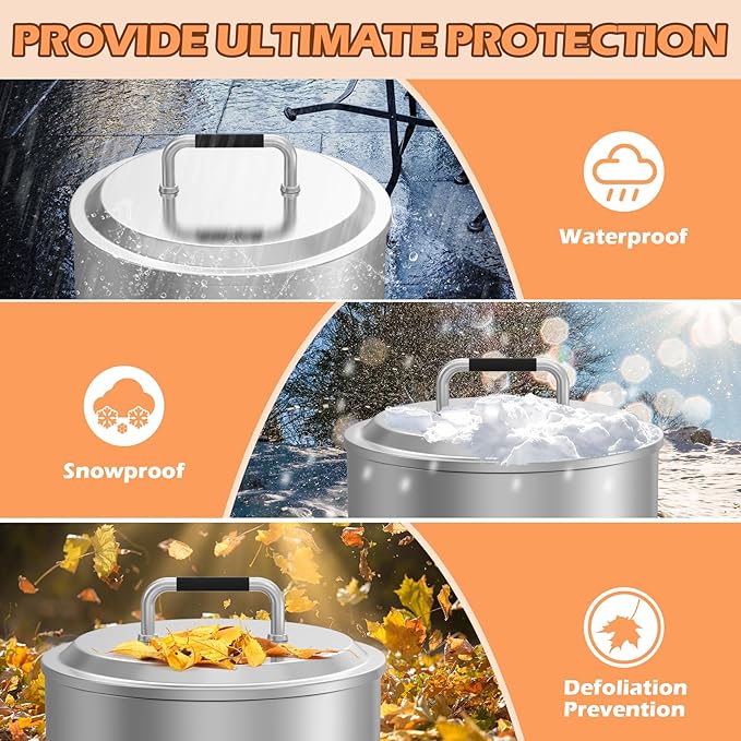 Fire Pit Lid for Solo Stove Ranger 15" Accessories, Round Fire Pit Cover for Solo Stove Lid Ranger 2.0/1.0, Stainless Steel Lid with Handle for Solo Ranger & More 15" Firepit Camping Accessory