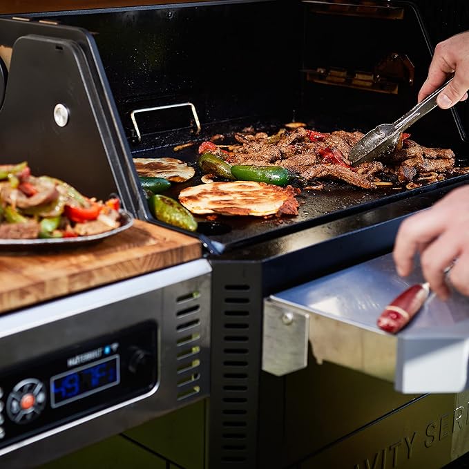 Masterbuilt® Gravity Series 1050 Digtal Charcoal Grill and Smoker Pre-Seasoned Steel Flat-Top Griddle Accessory Insert with 435 Cooking Square Inches in Black, Model MB20181622
