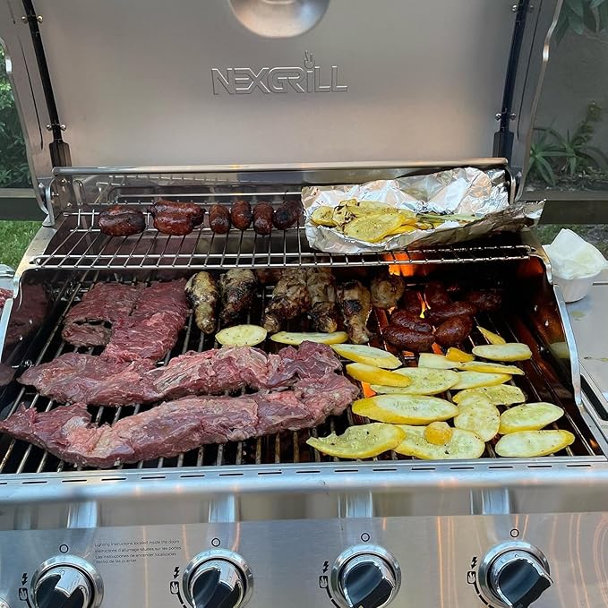 Grill Warming Rack for Home Depot Nexgrill 720-0830H 720-0958B 720-0789C 720-0789K 720-0958AE 720-0789MB 720-0789DE, Stainless Steel Swing Away Grid for Nexgrill 4 Burner Grill Replacements, 25.6 Inch