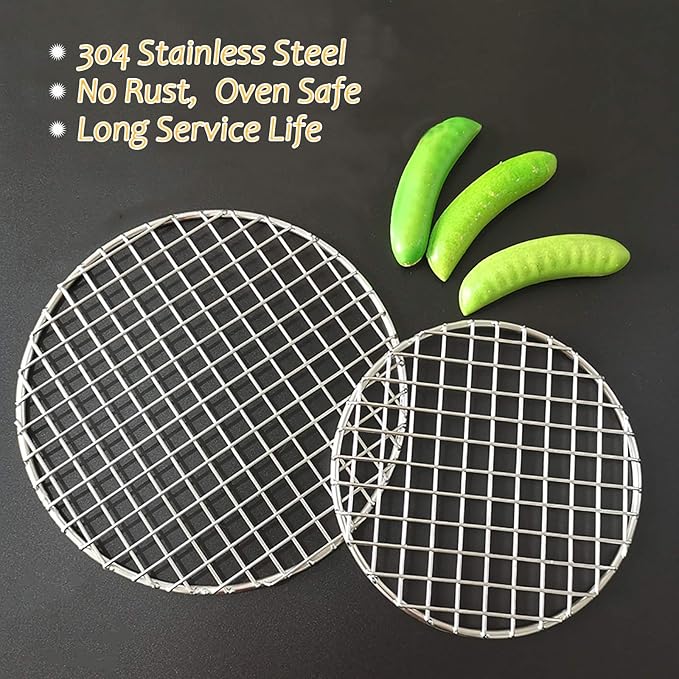 Cooking Grid 13" Round Baking Rack Canning Rack Cross-wire Cooling Rack Durable Stainless Steel Multi-Purpose Baking Barbecue Rack/Food Steamer/Cooking/Baking/Steaming Rack (330mm/13")