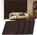 4 Pieces Wood Slat Acoustic Panels, 23.6 Inch ×23.6 Inch Sound Absorbing Panel, Fluted Stylish Wood Slat Acoustic Panels for Wall and Ceiling - Walnut.JK