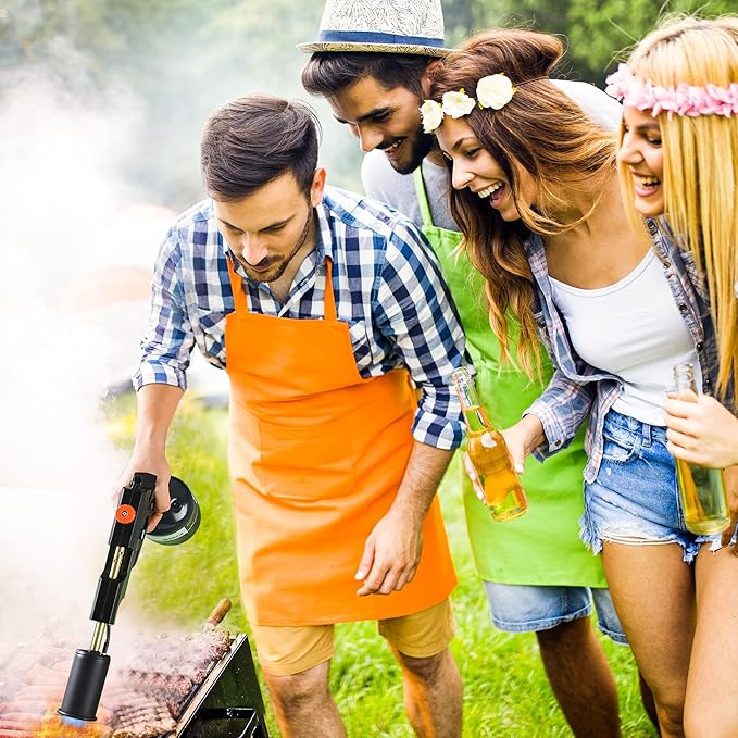 POWERFUL Grill Gun Propane Torch, Searing Torch kit with Meat Thermometer, Charcoal Starter, Campfire Starter,Cooking Sear Torch,Sous Vide,Kitchen torch, Charcoal BBQ Light,Culinary Torch