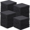 60 Pieces Slate Drink Coasters, GOH DODD 4 Inch Black Coasters Stone Coaster Set, Laser Engraving Blanks with Anti-Scratch Bottom for Home Office Bar Outdoor Housewarming Gifts Wedding Party, Square