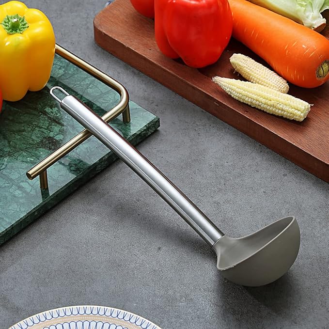 Berglander Ladle, Non-stick Silicone Kitchen Ladle, Soup Ladle, Cooking Ladle Soup Spoon For Cooking, Dishwasher Safe, Easy to Clean