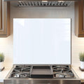 DAIFURONGE Tempered Glass Backsplash for Kitchen, Black and White Art Stove Backsplash Protector - Easy to Clean Wall Decor (White, 30"x24"(76.2x60.96cm))