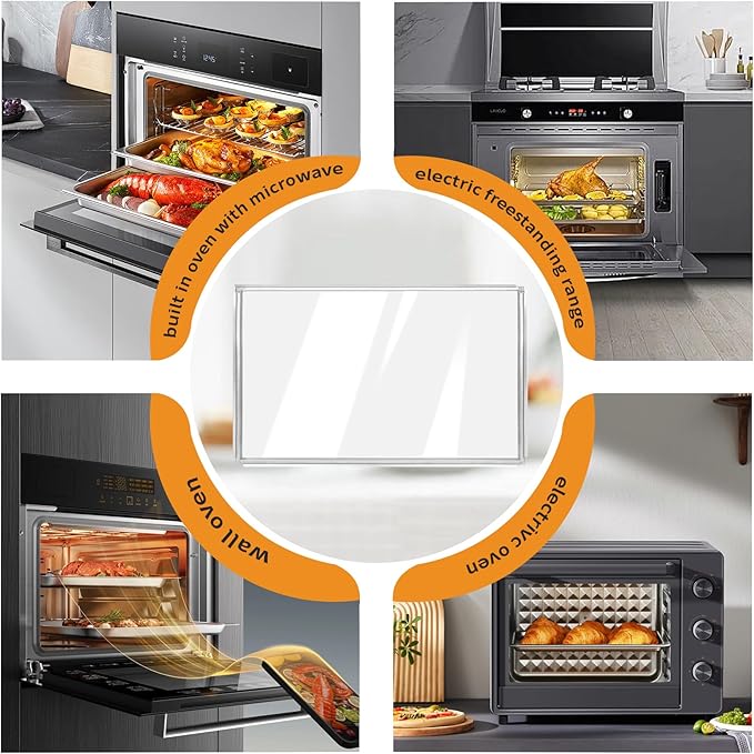 WB56X22160 WB55T10154 Range Oven Inner Door Glass Compatible with GE Range/Electric Oven/Wall Oven, Double-Layer Glass, Replacement Part Number: WB56T10152, WB55T10191, WB56X26391, 3379163
