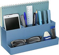 Acrimet Desktop Organizer - Multi Organizer Caddy Holder for Office, Home and School use (Plastic) (Solid Blue Color)