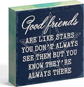 Barnyard Designs Wooden Box Sign – Motivational Desk Decor for Office, Inspirational Primitive Decorations for Women, Shelf or Bathroom Décor Quote Sign (Good Friends)