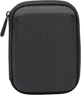 Amazon Basics Portable External Hard Drive Carrying Case with Mesh Storage, Protection, Secure Strap, Black