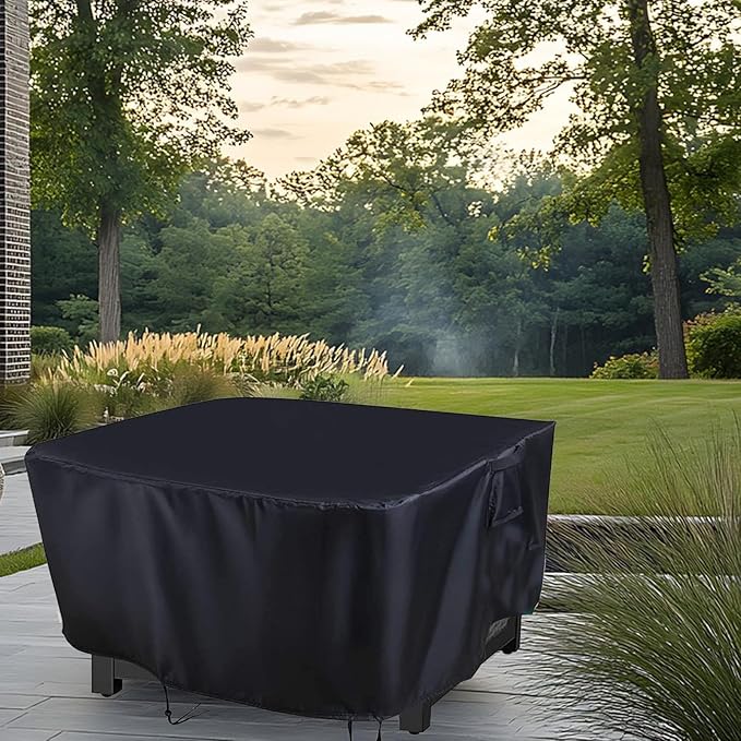 Fire Pit Table Cover, Waterproof Table Cover for 30 x 12 inch Fireplace Firepit Outdoor Prep Table Patio Backyard Garden