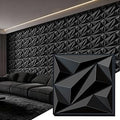 3D Wall Panel for Interior Wall Decor, PVC Wall Panels for Living Room Bedroom Game Room, Black Wall Panels for Lobby Hotel Office, 12''x12'' Cover 19.Sq.Ft.(20 Packs)
