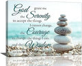 Serenity Prayer Bathroom Wall Art Beach Zen Canvas Prints Scripture Christian Pictures Beachy Office Home Decor for Bedroom Dining Living Room 16"x12"