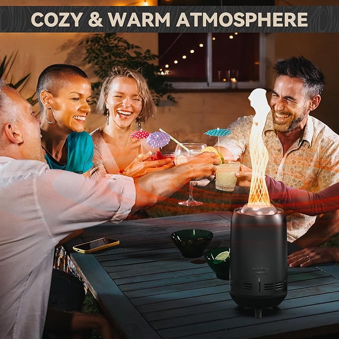 ONLYFIRE OUTDOOR LIVING 12" Tabletop Fireplace with Carrying Bag, Portable Fire Pit for Camping RV Tailgating Patio Backyard Bonfire, Smokeless Camp Stove, Stainless Steel, #FP054 Black