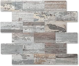2026 New Upgrade Peel and Stick Backsplash Tile, Peel and Stick 11.34" X 11.57" Wall Tile for Kitchen, Bathroom, Fireplace, Laundry (Nature Light, 10 Packs)