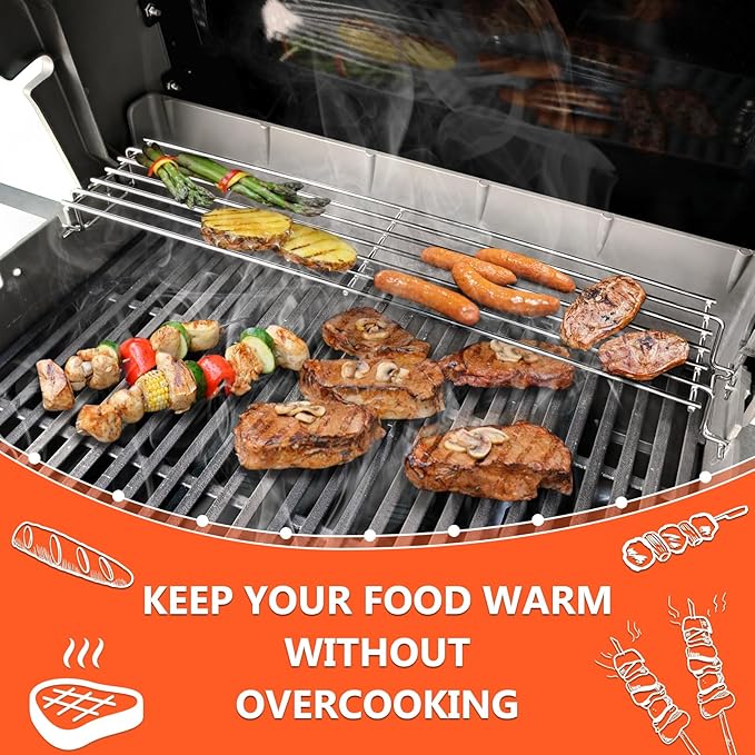 QuliMetal Stainless Steel Warming Rack for Weber Spirit 200 & Spirit II 200 Series, Compatible with E/S-210, E/S-220 (2013-2017) & GS4 Spirit II Models, Replaces Weber 67026