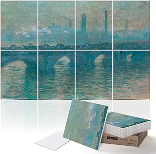 PINWELIFE® Masterpiece Acoustic Art Panels, 8-Pack 12"×16" Sound Absorbing Panels, Decorative Acoustic Wall Art, Noise and Echo Cancelling for Home Studio/Office, Nano Tape Included