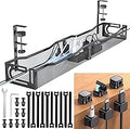 Cable Management Under Desk, 25.3'' No Drill Desk Cable Management Tray with Clamp, Metal Cord Organizer for Standing Desk, Computer Wire Management for Home Office & Gaming Setup, Black