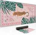 Baziabbo Cute Desk Mat,XXL Extended Large Mouse Pad,Gaming Mousepad with Stitched Edge,Non-Slip Rubber Base Keyboard Desk Pad for Home Office Study Game (A-Pink)