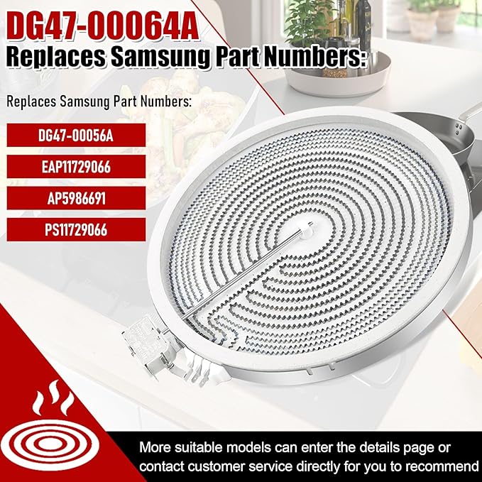 UPGRADE DG47-00064A DG47-00056A Compatible With Samsung Stove Range Electric Range 9/12 Inch Dual Radiant Heater Element Replacement EAP11729066 AP5986691 PS11729066 Surface Element